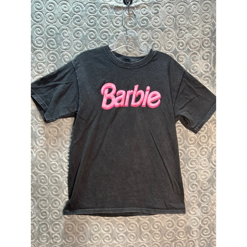 Barbie T Shirt Black Washed Graphic Tee Size Small Kids Girls Youth